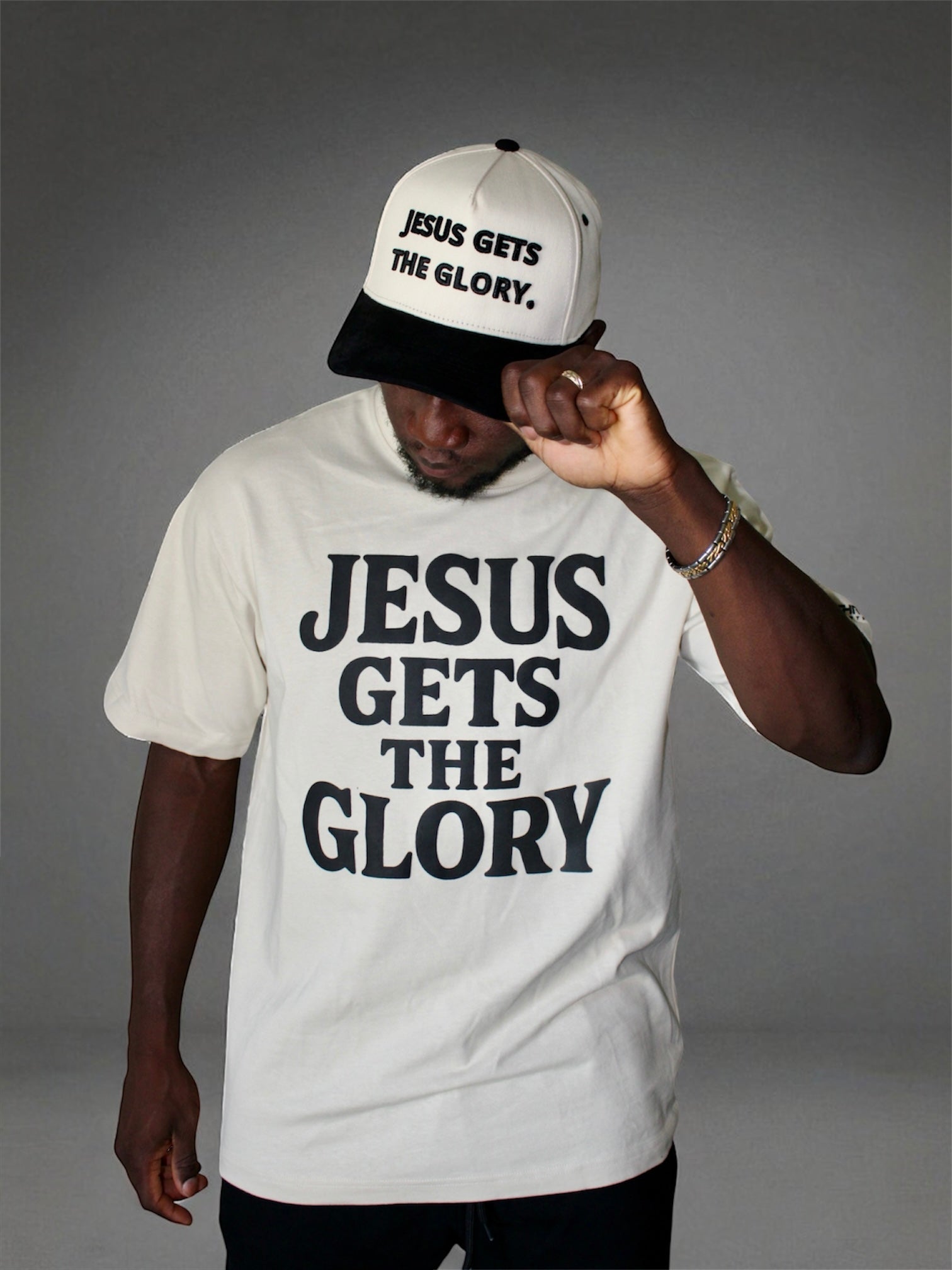 Image of Jesus Gets The Glory Tee Beige (Made for the bold in Christ)